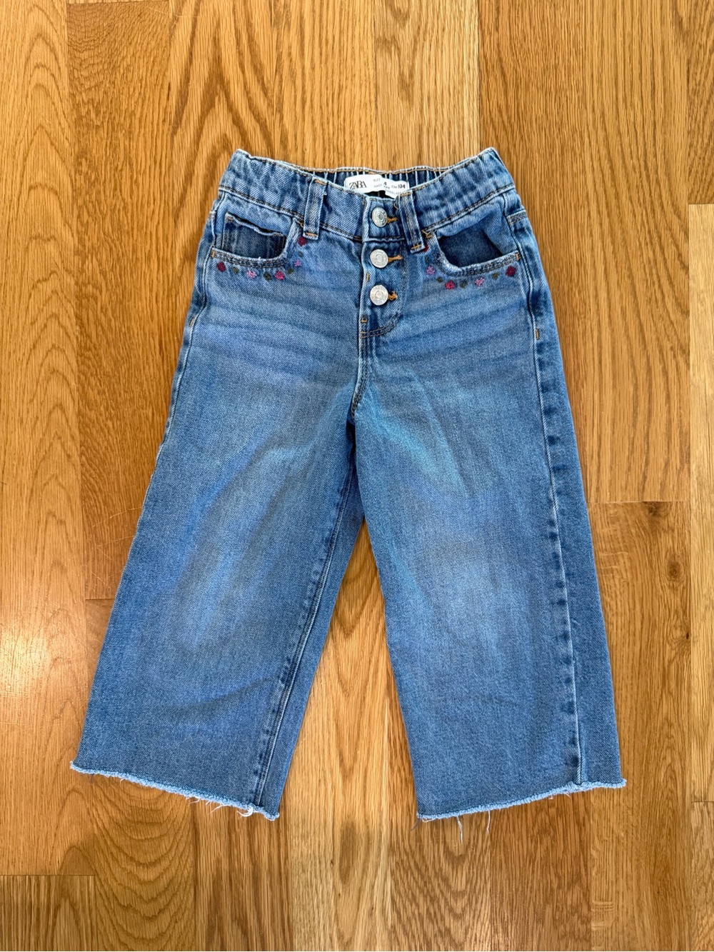 Zara Kids Denim Jeans with Embroidered Detail